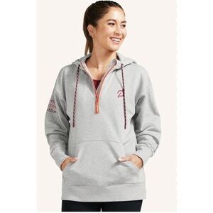 Peloton Gray Hoodie with Red Accents
